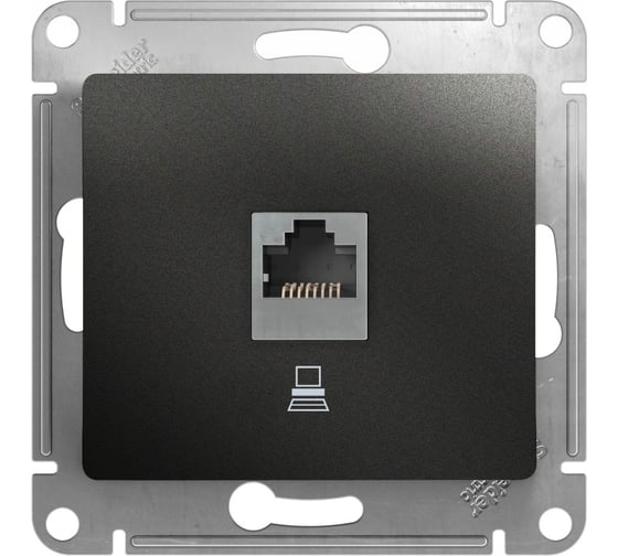 Изображение товара Компьютерная розетка Systeme Electric GLOSSA RJ45 категория 5E АНТРАЦИТ GSL000781K