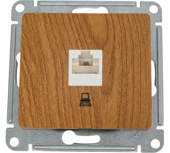 Изображение товара Компьютерная розетка Systeme Electric GLOSSA RJ45 категория 5E, ДЕРЕВО ДУБ GSL000581K