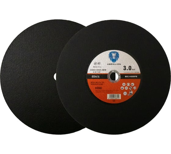 Изображение товара Круг отрезной 355x3x25.4 мм, А30 T-BF, металл/нерж. для станков ABRALION 8919