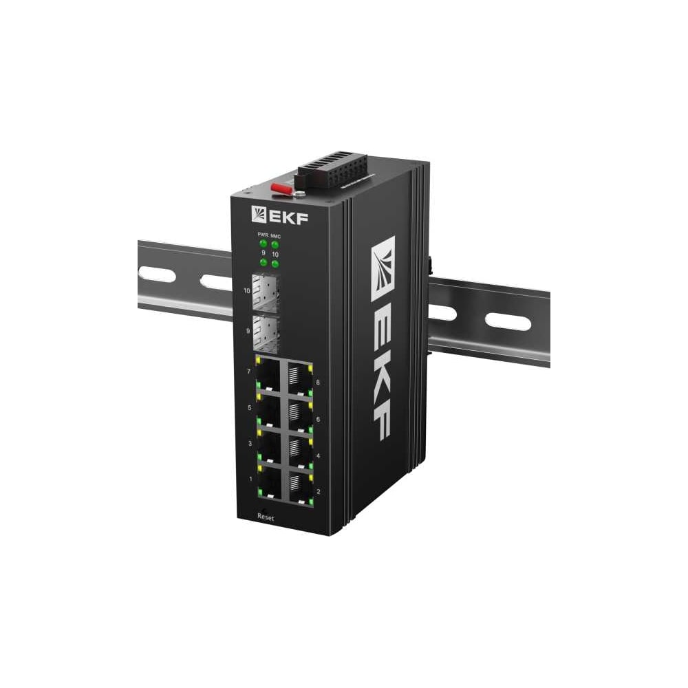 Изображение товара Промышленный управляемый коммутатор EKF L2 с 2 SFP и 8 RJ45