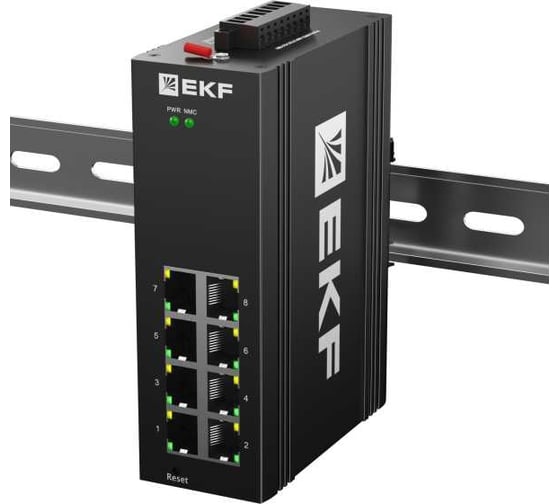 Изображение товара Промышленный управляемый коммутатор EKF уровня L2 ML2-8GTP, 8 портов 10/100/1000Base-T(X) RJ45 c PoE, монтаж на динрейку TSX TSX-ML2-8GTP