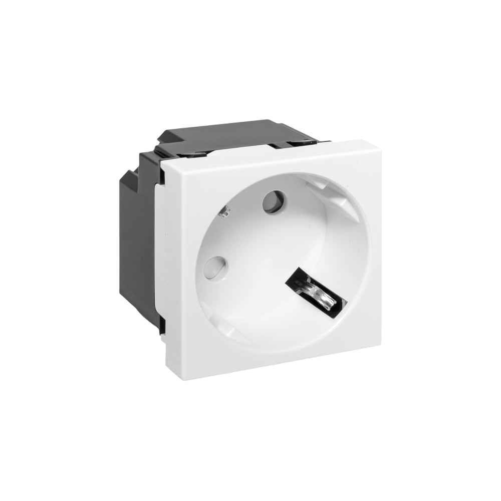 Изображение товара Розетка EKF 45x45 с заземлением белая E2MR16-028-10-45-SL