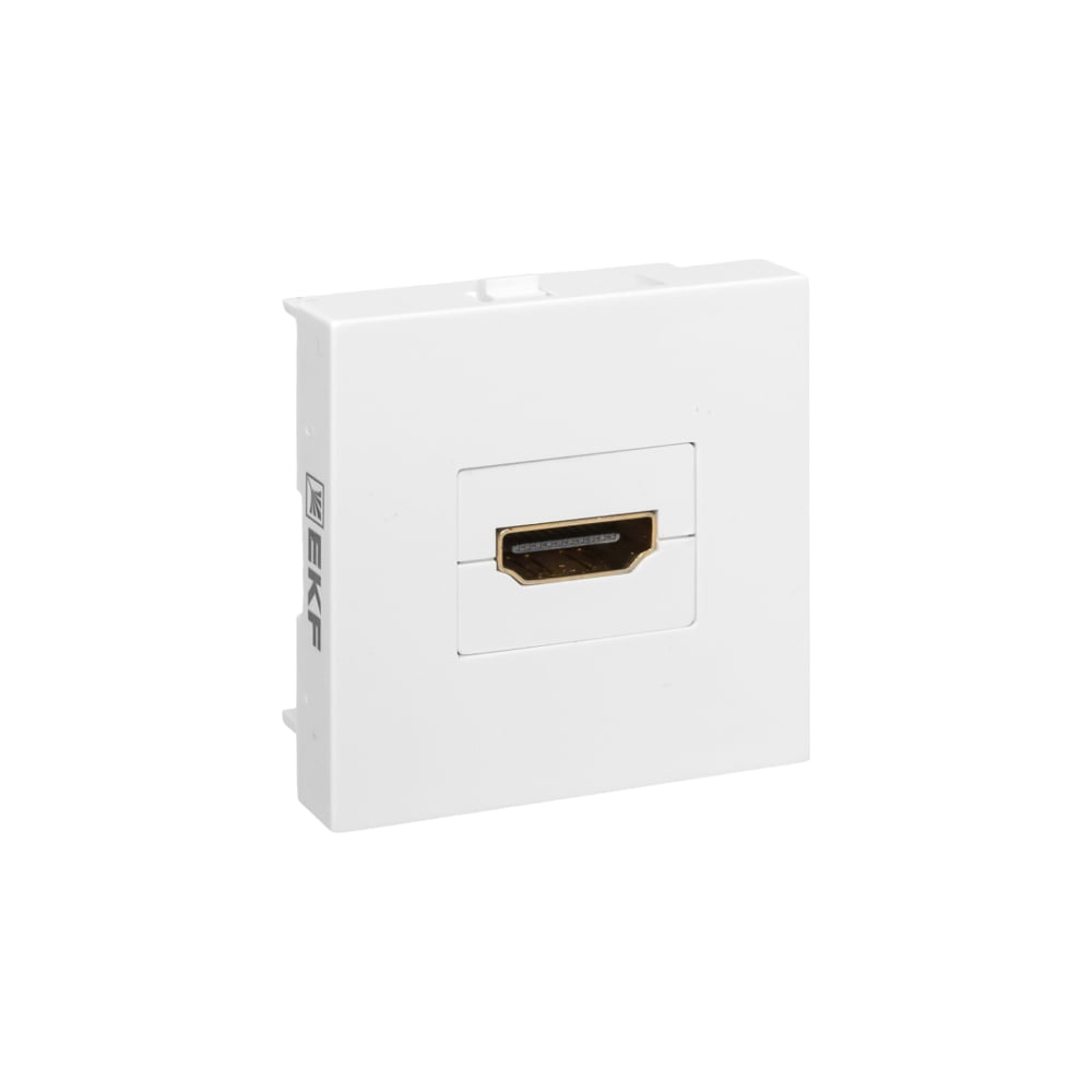 Изображение товара Розетка EKF HDMI 2 модуля, 1 гнездо, белая, без индикатора