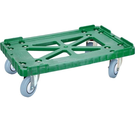 Изображение товара Тележка Дигрус п/э зелёная, колеса резиновые серые Т-6417-КРС-З/Д
