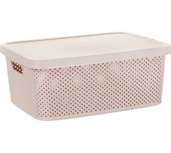 Изображение товара Ящик для хранения DIAMOND розовый 13л с крышкой HOBBY LIFE HL041261P