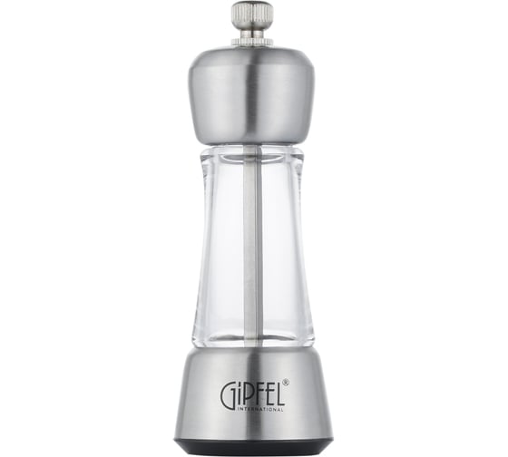 Изображение товара Мельница механическая QUEEN для соли и перца, 13 см. Цвет: металик . Материал: нержавеющая сталь, пластик, керамика. Gipfel 50662