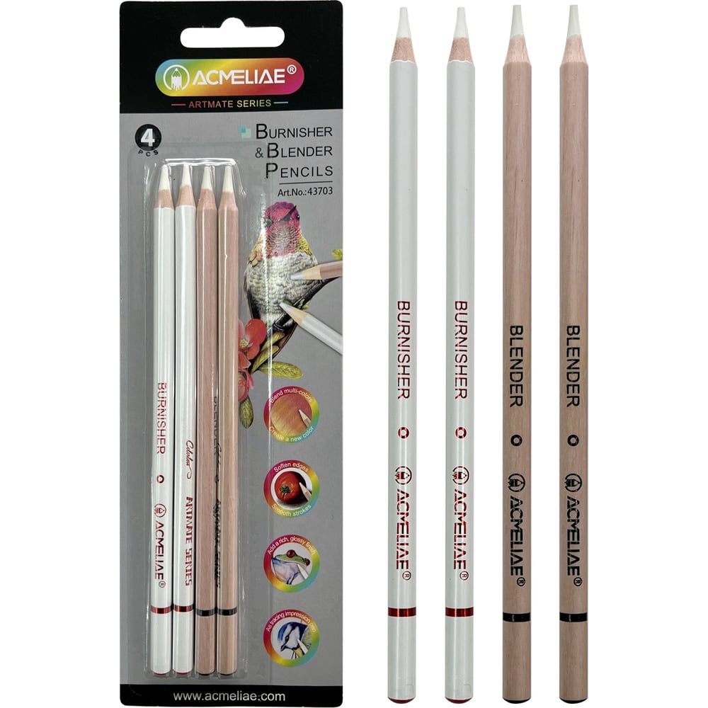 Изображение товара Набор полирующих карандашей ACMELIAE 4 шт в блистере для дерева и отделки