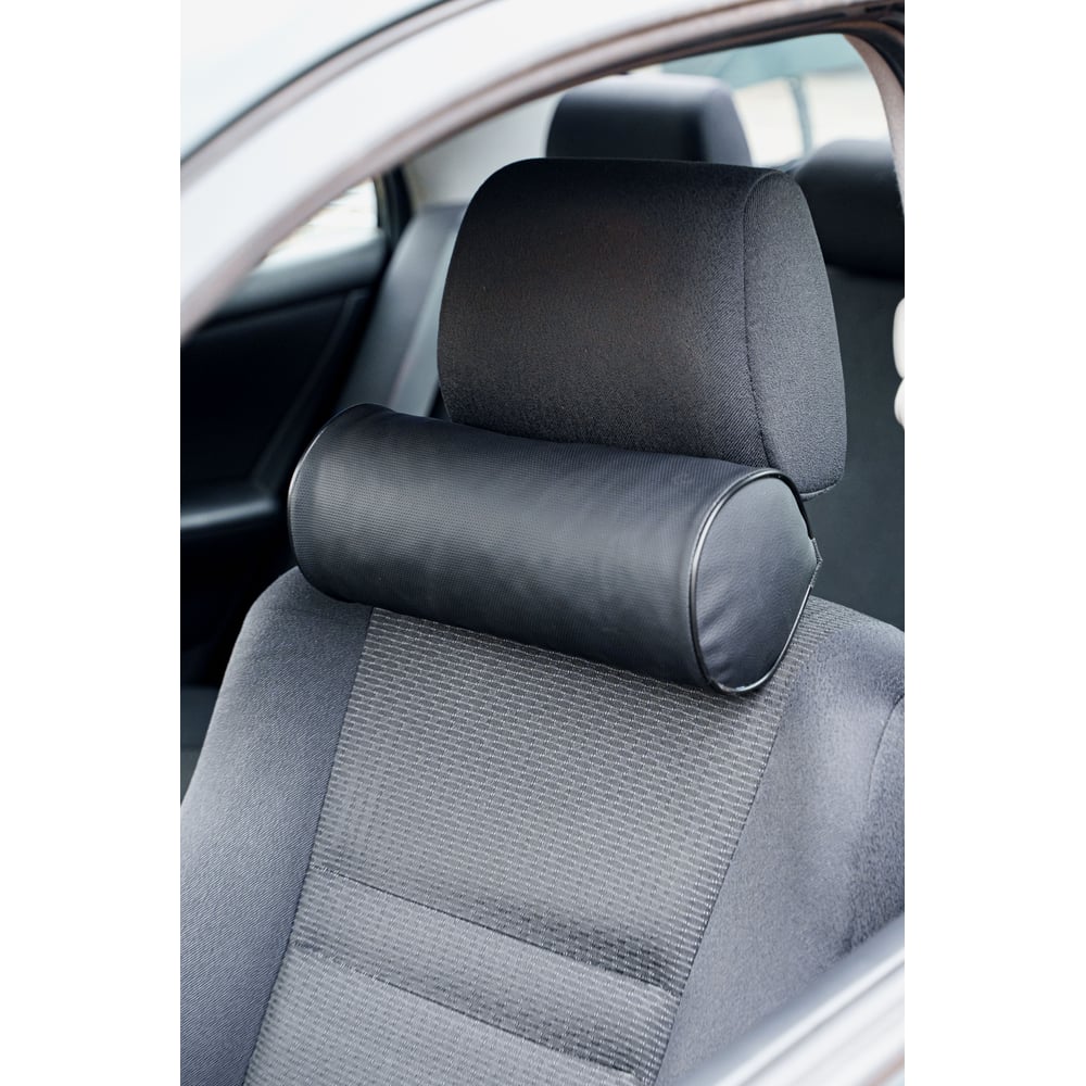 Изображение товара Подушка на подголовник A2DM валик из экокожи черная 290x150 мм