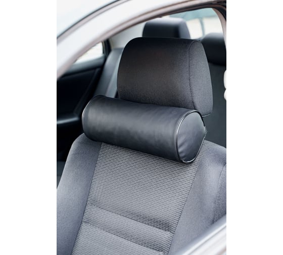 Изображение товара Подушка на подголовник A2DM валик, экокожа, перф. черная 105180