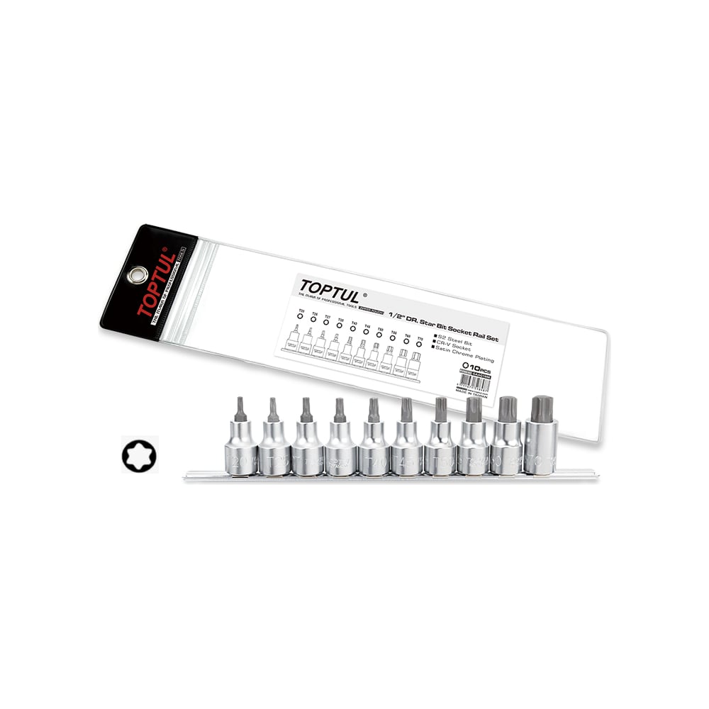 Изображение товара Набор торцевых головок TORX T20-T70 1/2 дюйма TOPTUL GAAG1006