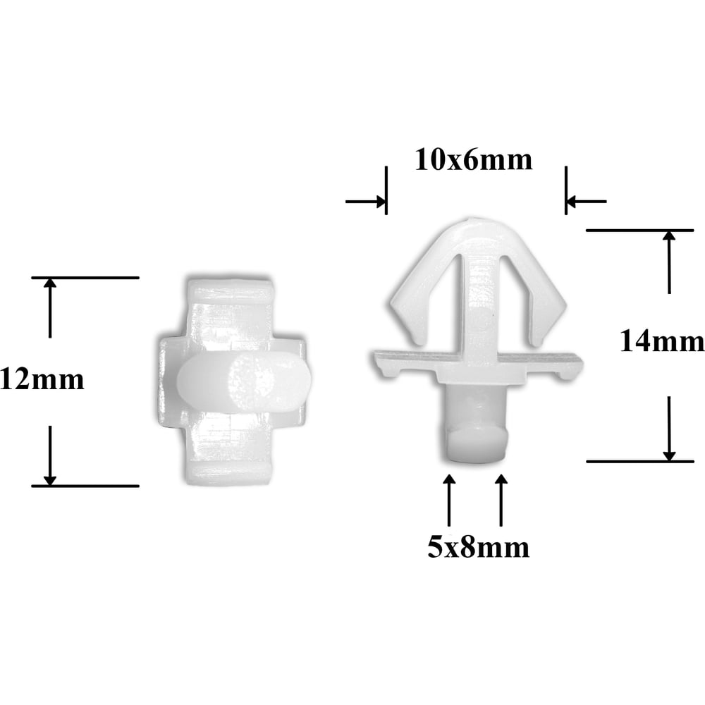 Изображение товара Автокрепеж для GM Opel 10 шт крепежи для молдингов пластик белый