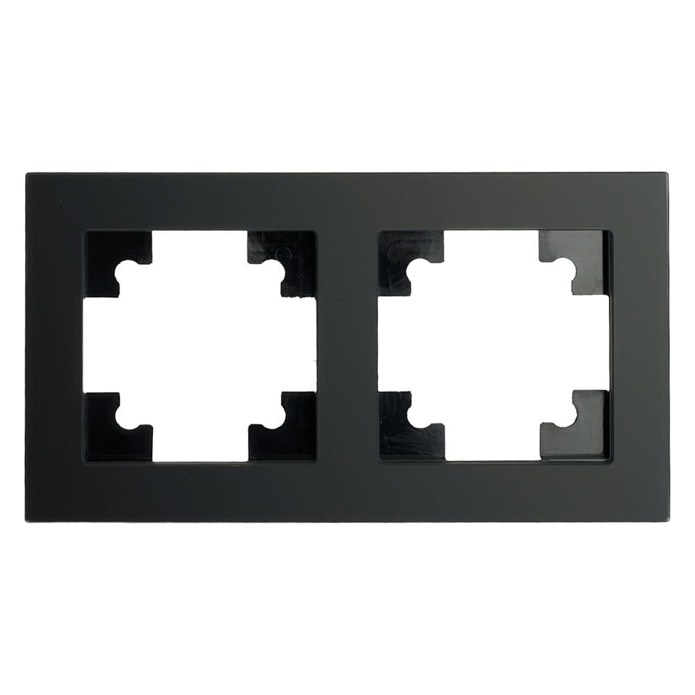 Изображение товара Рамка 2-местная STEKKER KATRIN GFR00-7002-05М стекло черный матовый