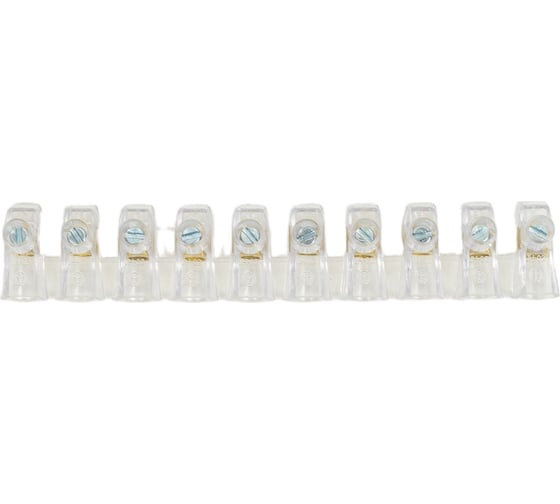 Изображение товара Зажим винтовой концевой изолированный STEKKER КЗВИ-4 450В, 32А, 10 контактов (10шт в упак), 49760