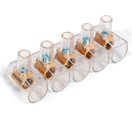 Изображение товара Зажим винтовой концевой изолированный STEKKER КЗВИ-2,5 450В, 24А, 10 контактов (10шт в упак), 49759