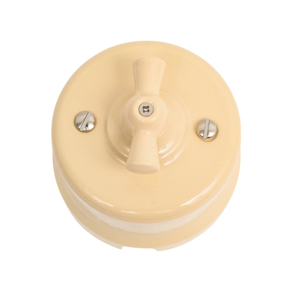 Изображение товара Выключатель 1 клавишный Bironi керамический песочное золото серия Лизетта