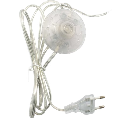 Изображение товара Кабель питания OXION с ножным выключателем прозрачный 1,8 м, 0,5 мм2, арт. OX-PWS-21