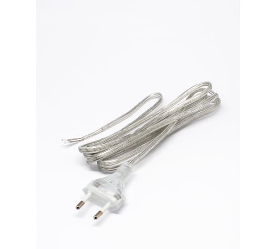 Изображение товара Кабель питания OXION прозрачный 1,8 м, 0,5 мм2, арт. OX-PW-WH-0.5MM-1.8