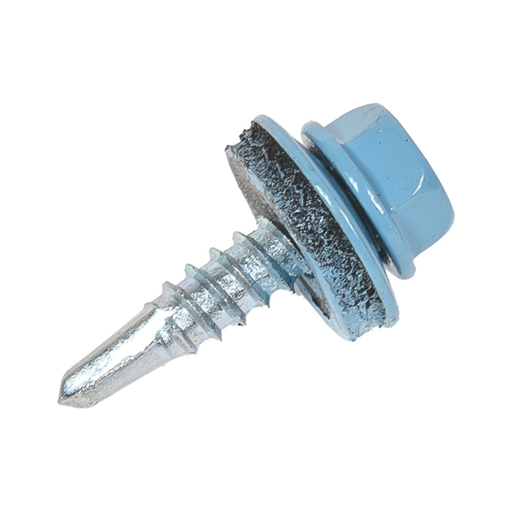 Изображение товара Кровельный саморез Daxmer 4,8x19 мм RAL 5024 с пресс-шайбой комплект 400 шт