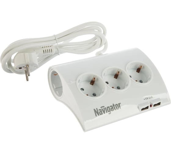 Изображение товара Удлинитель Navigator, NPE-USB-05-180-ESC-3X1.0 71544