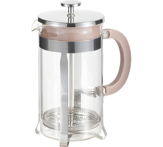 Изображение товара Френч-пресс WERNER ELETTO 1000 мл. Материал: боросиликатное стекло, нерж.сталь 18/10, пластик. Цвет: бежевый 51817