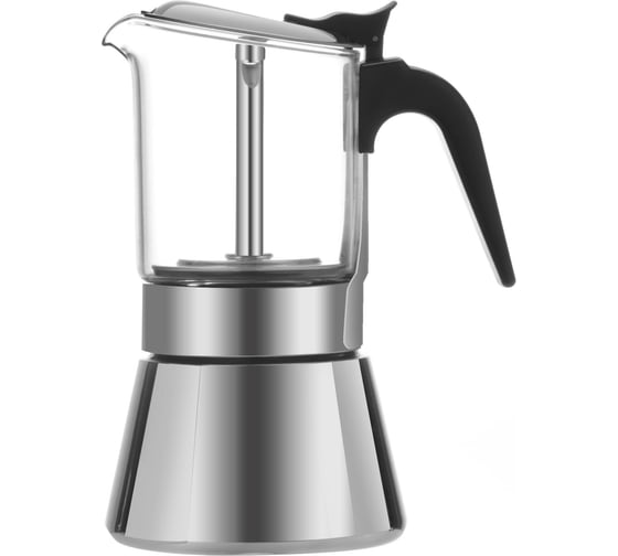 Изображение товара Гейзерная кофеварка GIPFEL PIACERE 240 мл на 6 чашек, со стеклянной колбой подходит для индукционных плит, жаропрочное боросиликатное стекло, нержавеющая сталь, нейлон 5342