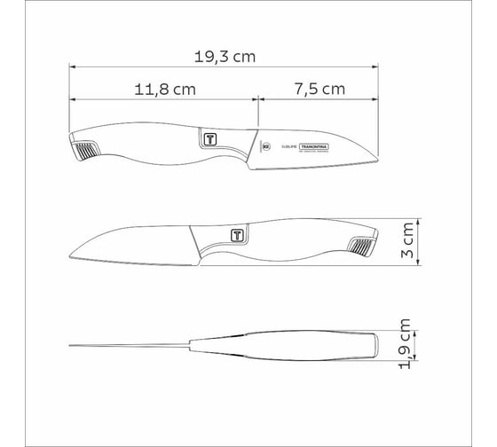 Изображение товара Овощной/фруктовый нож Tramontina Sublime 7.5 см 24063/103-TR
