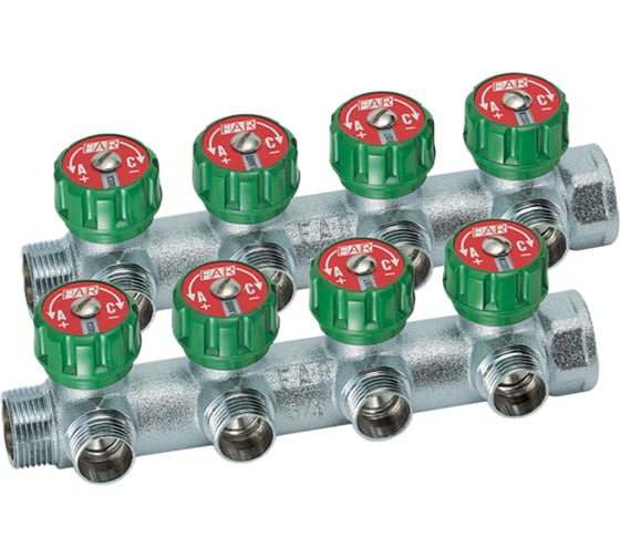 Изображение товара Регулирующий коллектор FAR 1 ВР-НР, с 4 отверстиями 3/4 НР FK 3824 134 SET2