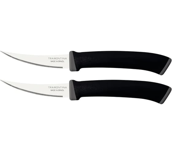Изображение товара Набор ножей Tramontina Felice 2 шт., для помидоров/цитрусовых, черный, 7.5 см, 23495/203-TR