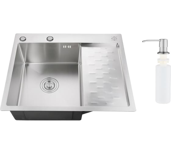 Изображение товара Набор 2 в 1 РМС кухонная мойка с правым крылом + дозатор MRK-6350L