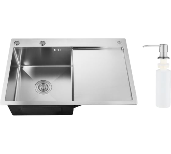 Изображение товара Набор 2 в 1 РМС кухонная мойка с правым крылом + дозатор MRK-7851L