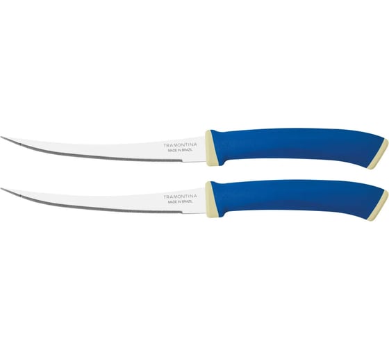 Изображение товара Набор ножей Tramontina Felice 2 шт., для помидоров/цитрусовых, синий, 12.5 см 23495/215-TR
