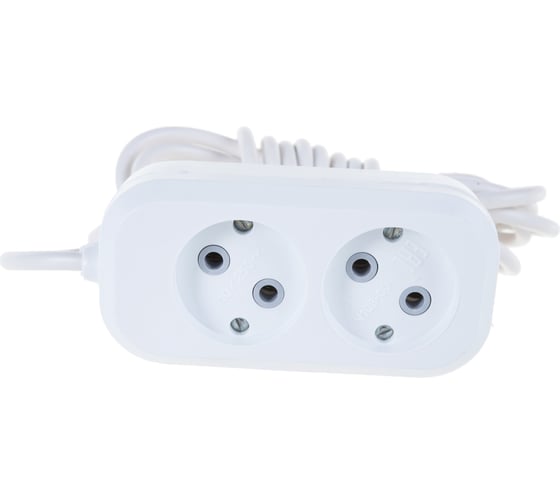 Изображение товара Электрический соединитель STEKKER 2 гнезда, без заземления, 2x0,75, 3м, серия Home HM01-20-03, Ух-10 39202