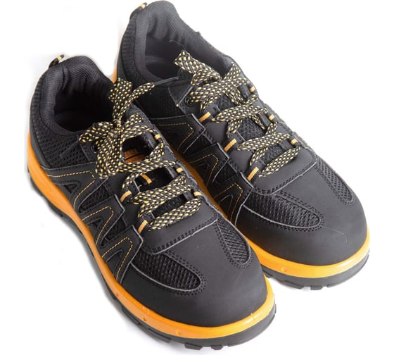 Изображение товара Полуботинки рабочие DOWELL стальной подносок, S1P SRC, иск. кожа + сетка, стальн. стелька, чёрный+жёлтый, размер 45 D82090-45