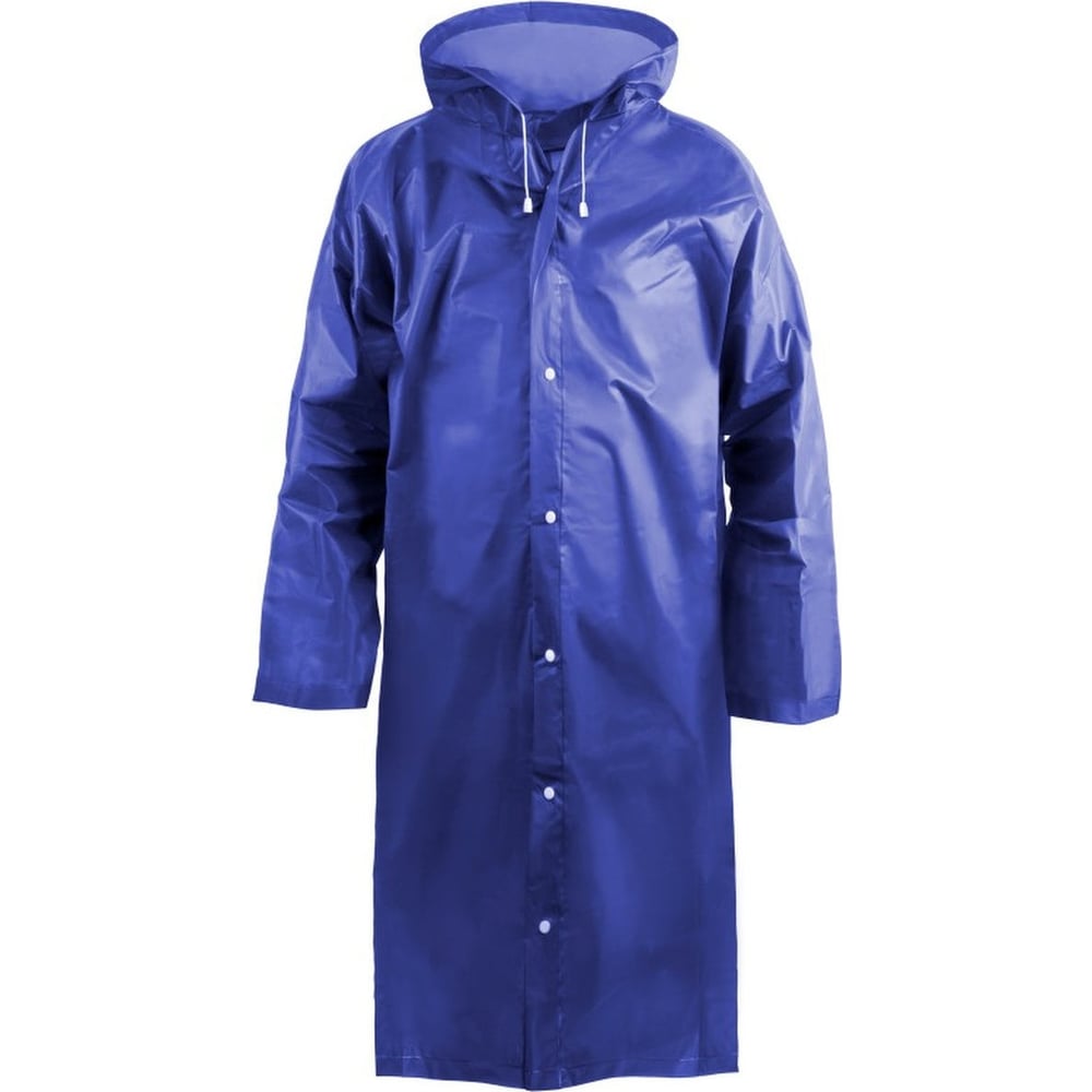 Изображение товара Дождевик-плащ Komfi синий из ЭВА, на кнопках, для взрослых, размер 50