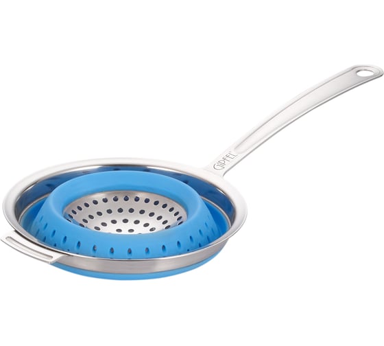 Изображение товара Дуршлаг складной GIPFEL с ручкой 16 см синий силикон, нержавеющая сталь 2608