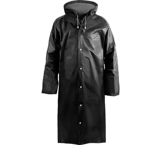 Изображение товара Дождевик с капюшоном Komfi черный, EVA, на кнопках, 110 мк 127281