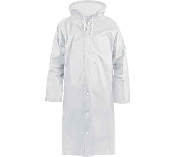 Изображение товара Дождевик с капюшоном Komfi белый, EVA, на кнопках, 110 мк 121798