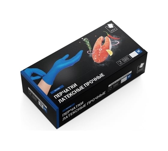 Изображение товара Латексные прочные перчатки Komfi High Risk 28 г, синие, XL, 25 пар 121811