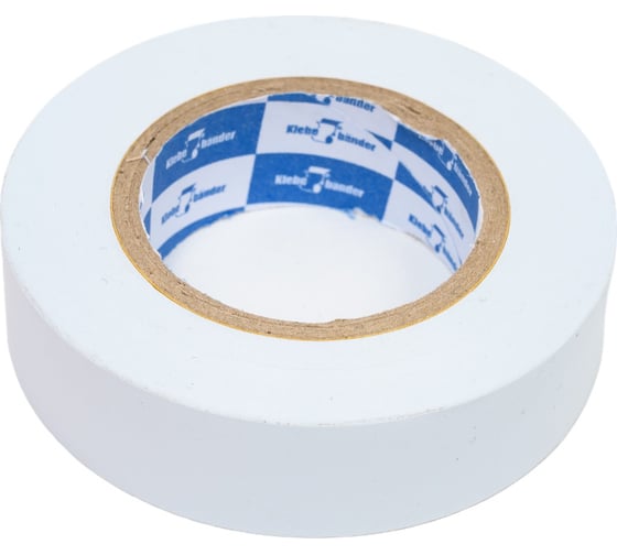 Изображение товара Изолента Klebebander ПВХ, 19 мм х 20 м, 130 мкм, 4 Кв, белая 122306