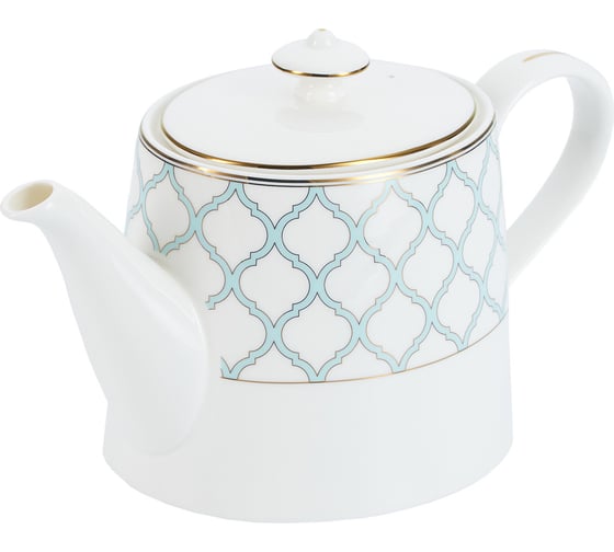 Изображение товара Чайник заварочный GIPFEL AURORA 1250 мл, костяной фарфор, белый с голубым 42864