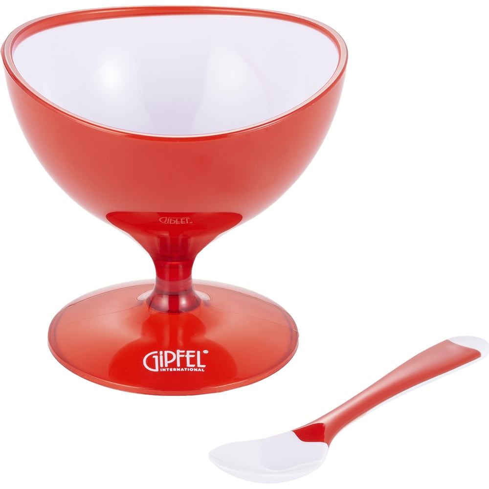 Изображение товара Креманка GIPFEL LUMINO с ложкой 10x10 см, пластик, красная