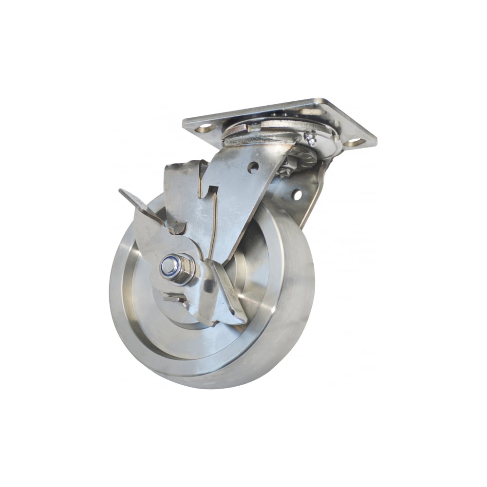 Изображение товара Колесо б/г нержавейка, поворотное с тормозом, 125 мм SS6650B-01-SSDC MFK-TORG SSDC-6654125