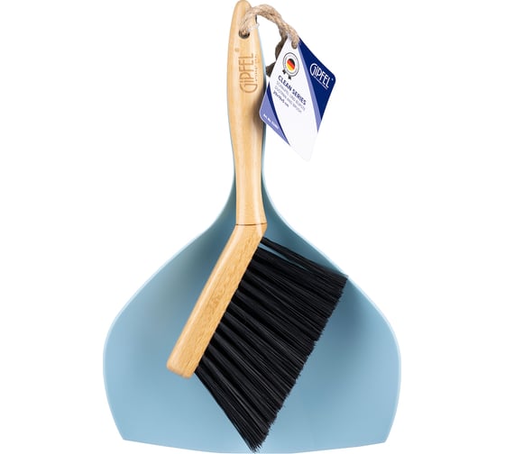 Изображение товара Набор для уборки: совок и щетка GIPFEL CLEAN SERIES, 29x19x5 см. Материал: пластик, бамбук, голубой 52401
