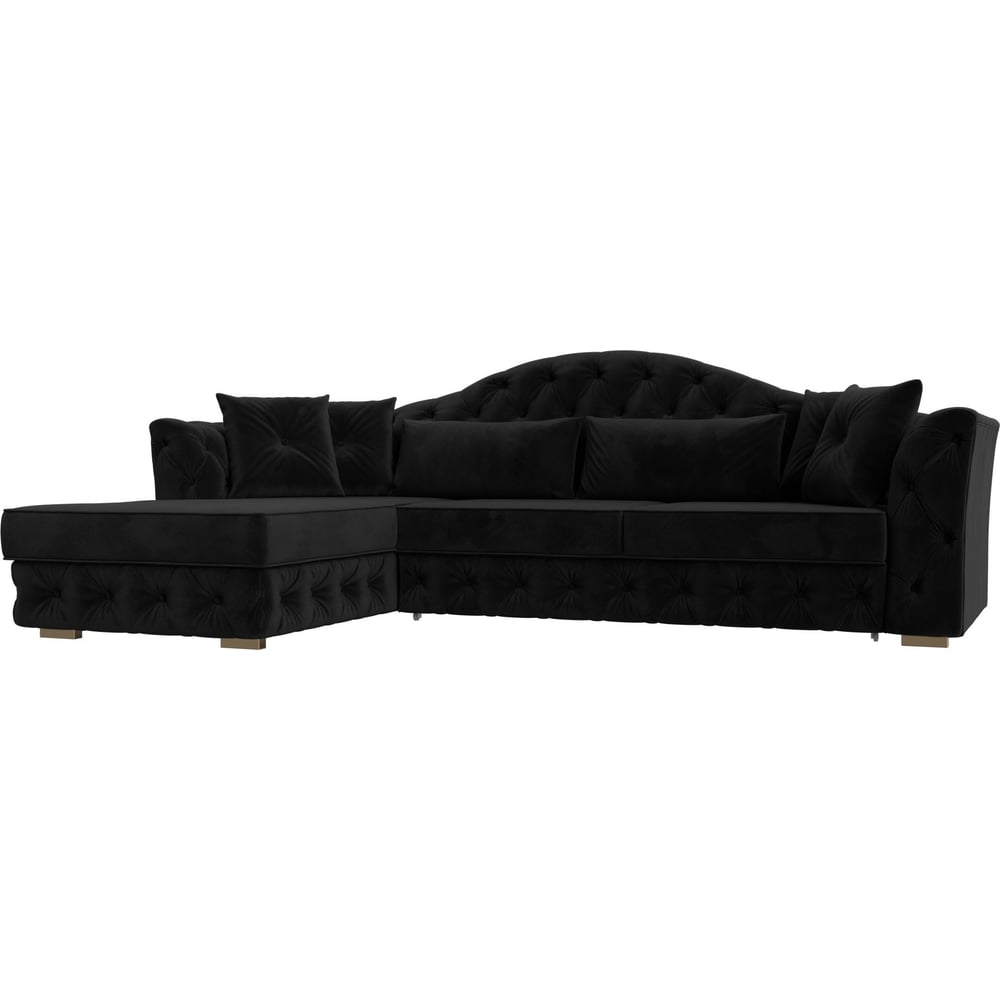 Изображение товара Угловой диван Лига диванов Артис левый угол с механизмом делфин черный велюр