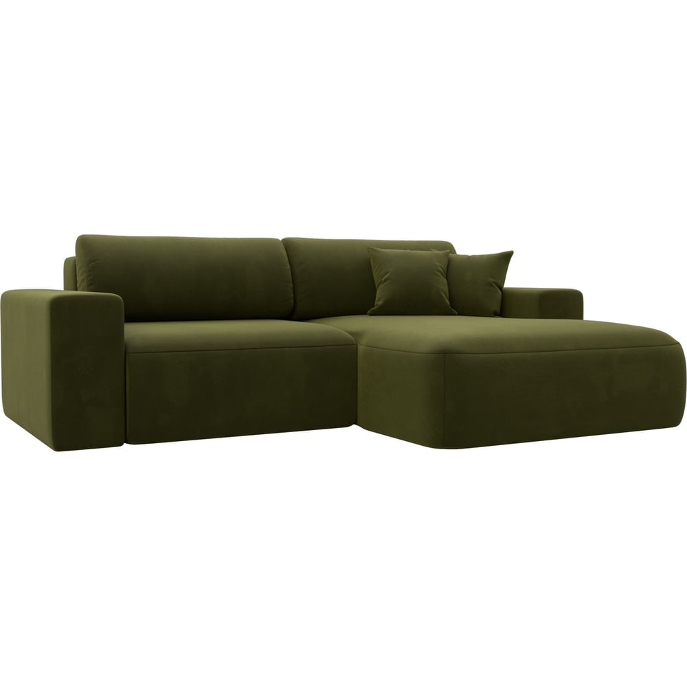 Изображение товара Угловой диван Лига-036 НПБ Классик с правым углом, зеленый, микровельвет