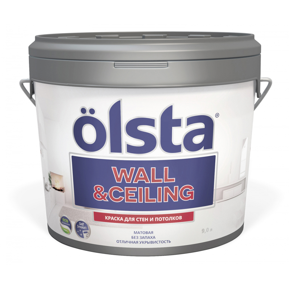 фото Краска для стен и потолков olsta wall&ceiling база a 9 л owca-90