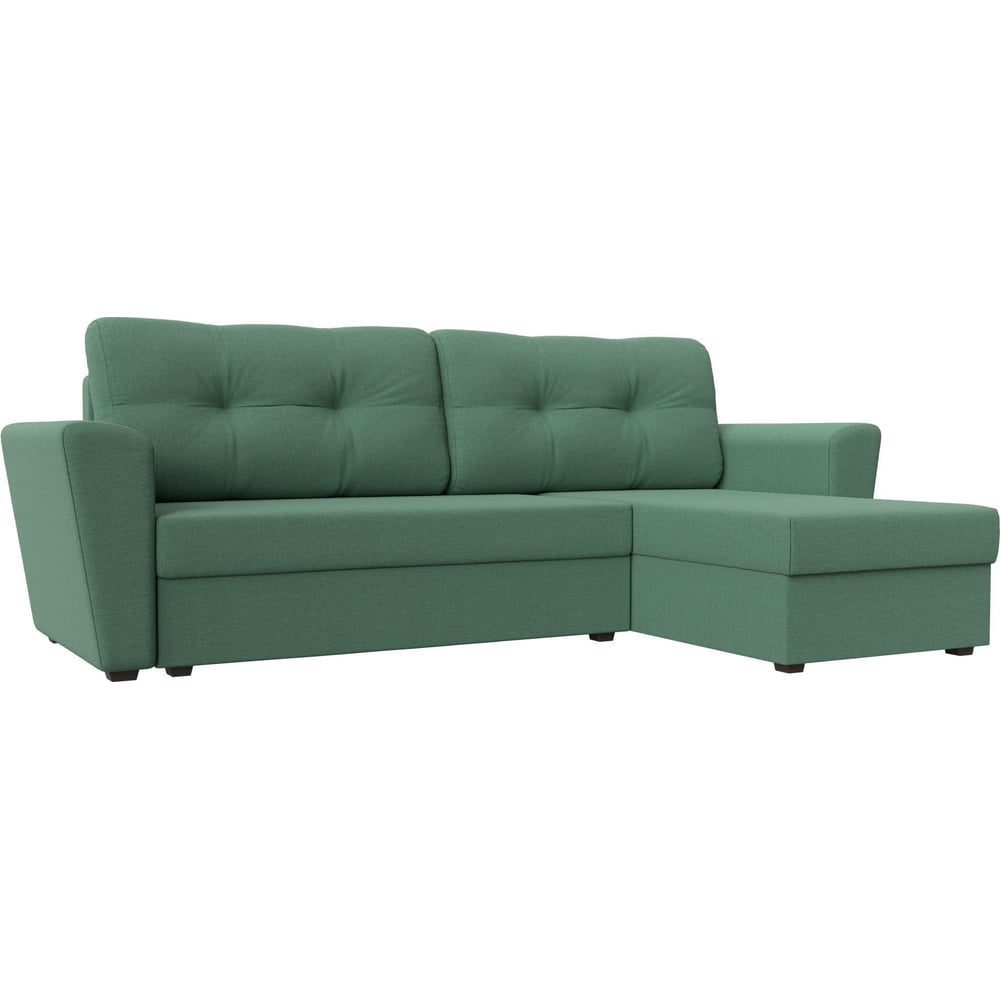 Изображение товара Угловой диван Лига диванов Амстердам Лайт с правым углом, зеленый, механизмы евро книжка