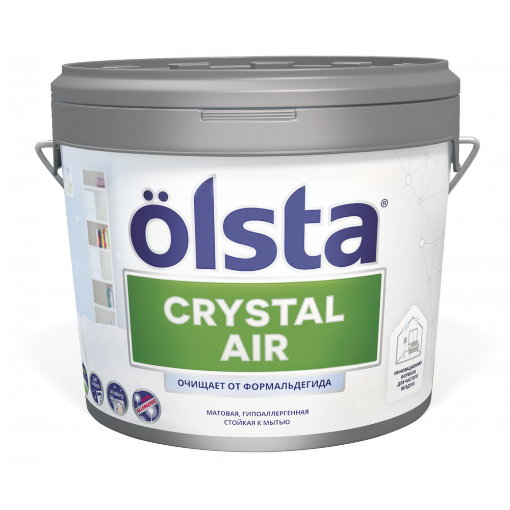 фото Краска с функцией нейтрализации формальдегида olsta crystal air база a 2.7 л ocaa-27