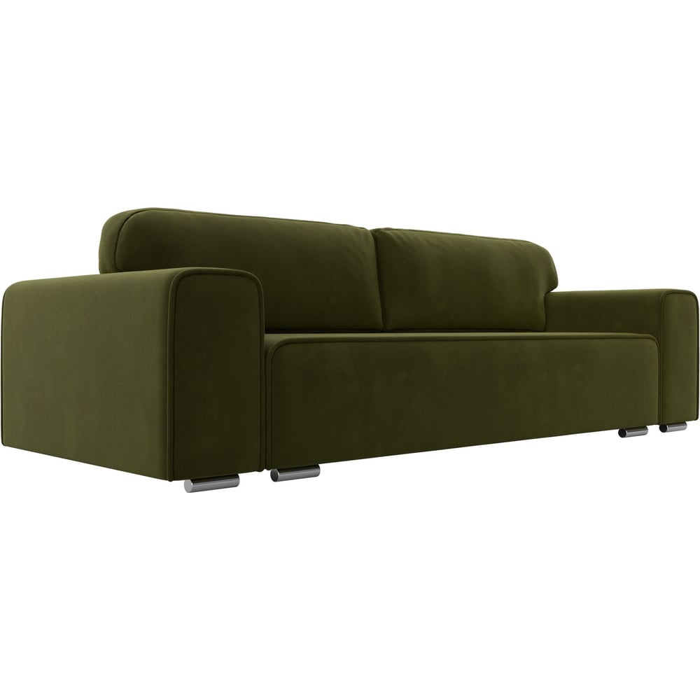 Изображение товара Диван Лига-029 прямой раскладной с ящиком для белья современный зеленого цвета