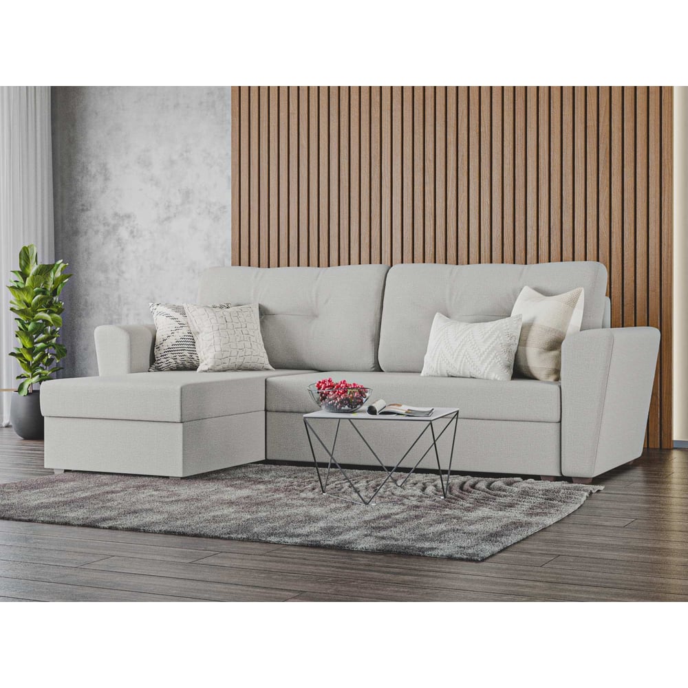 Изображение товара Угловой диван Амстердам Лайт левый угол с механизмом еврокнижка и ящиком для белья